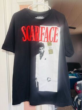 Scarface Graphic Tee in Black with Red Logo
